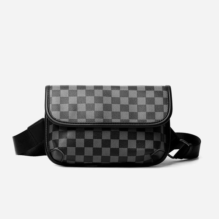 Umhängetasche für Unisex, minimalistische, quadratische Schultertasche aus PU-Leder