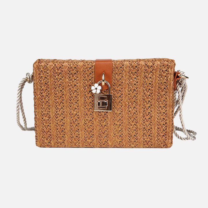 Strandtasche für Damen, lässige Reisetasche aus Stroh, leichte Umhängetasche