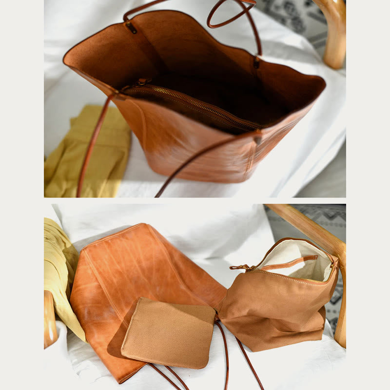 Handgemachte Einkaufstasche für Frauen große Kapazität Retro einfache Tasche