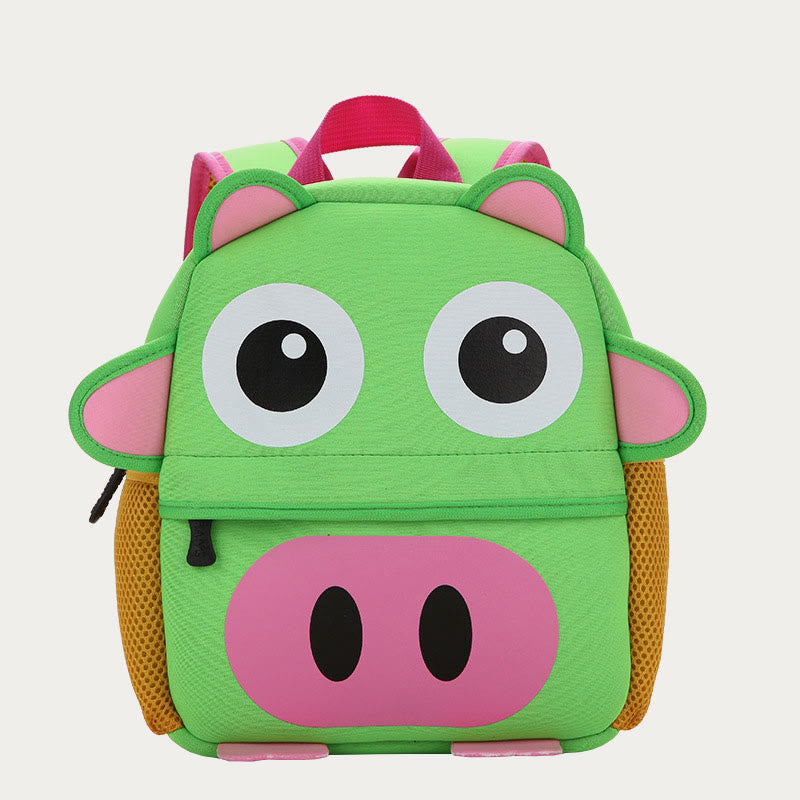 Rucksack für Kinder, süßes Cartoon-Tiermuster, Nylon, Schultasche