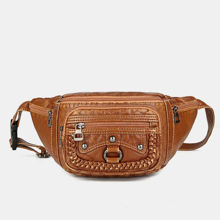 Gürteltasche für Damen, Braun, Tagesrucksack, Umhängetasche mit großem Fassungsvermögen