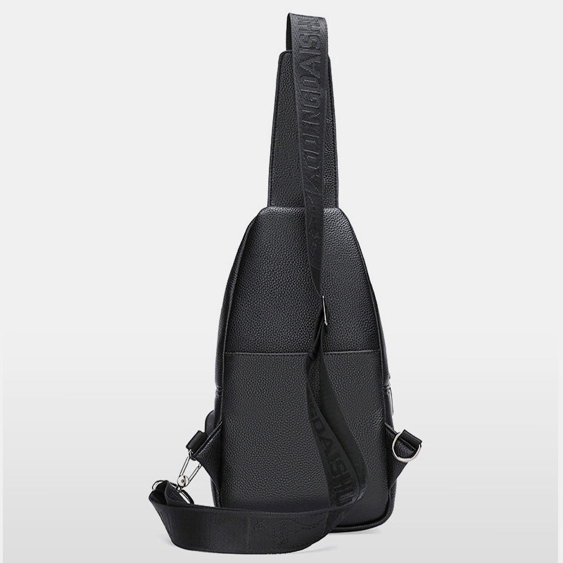 Sling Pack-Umhängetasche für Herren aus echtem Leder mit USB-Ladeanschluss