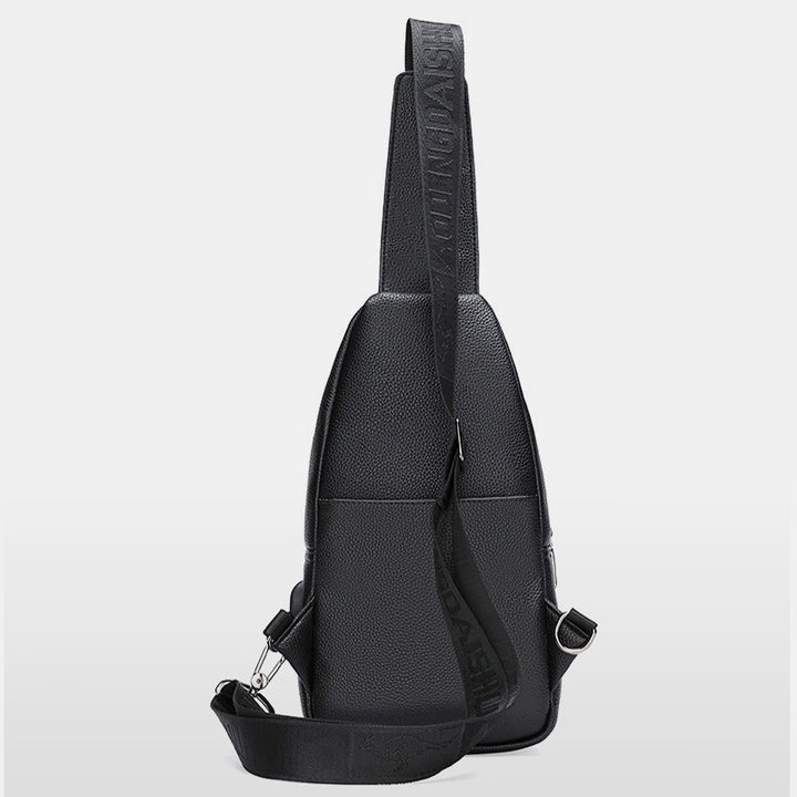 Sling Pack-Umhängetasche für Herren aus echtem Leder mit USB-Ladeanschluss