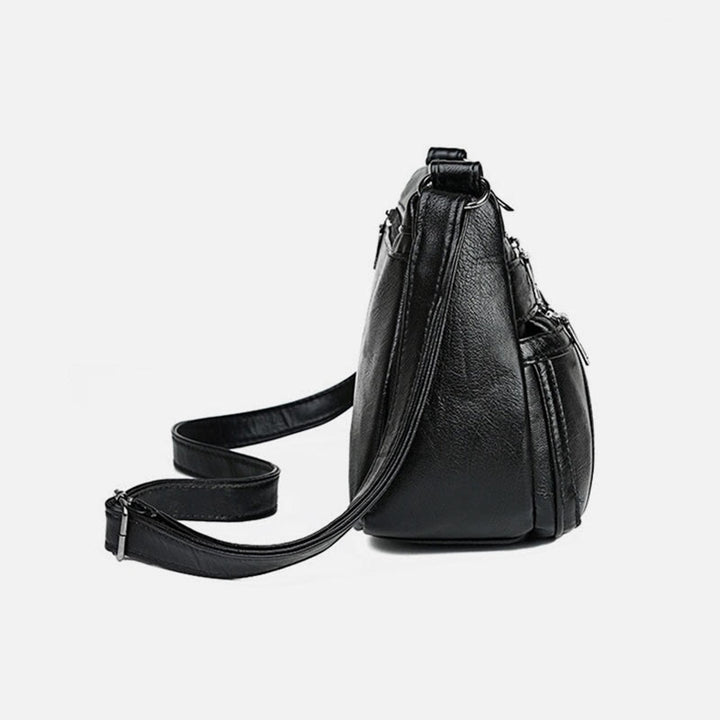 Gesteppte, solide Geldbörse, klassische, vegane Leder-Umhängetasche, minimalistisch, für Damen