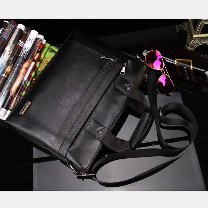 Herren Business Aktentasche Laptop Schultertasche Leder Messenger Bag
