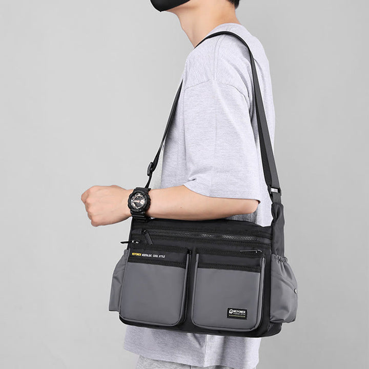 Klassische Reisetasche für Männer, Robuste große Umhängetasche aus Nylon