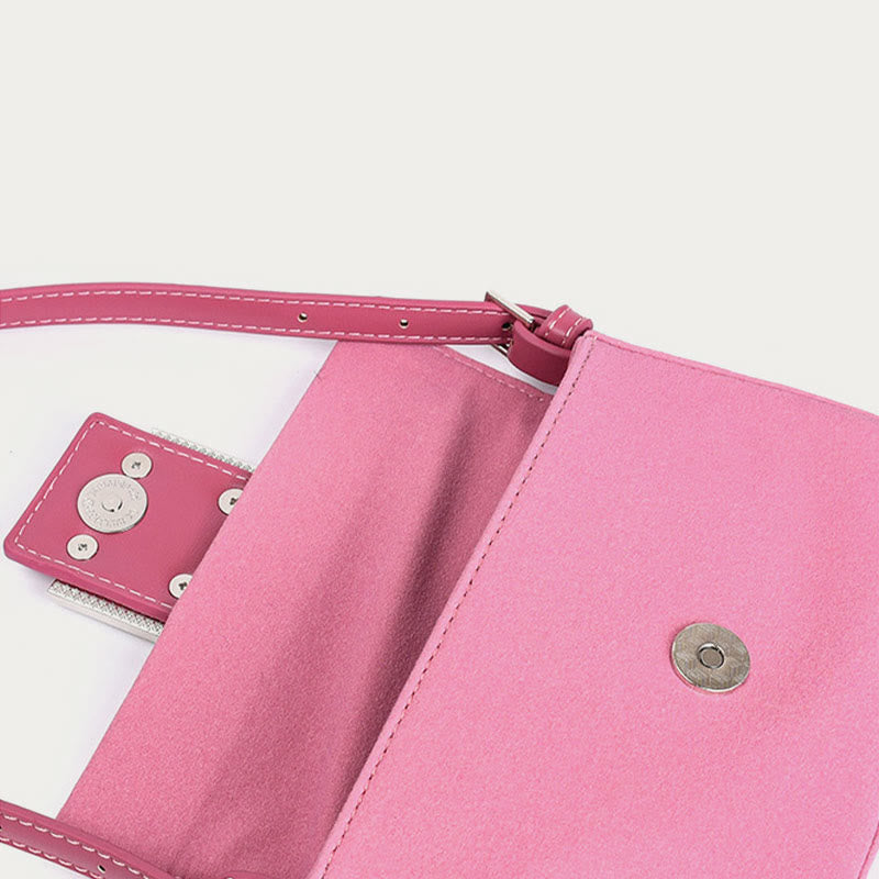 Umhängetasche für Damen, Vintage, mattrosa, elegante Handtasche