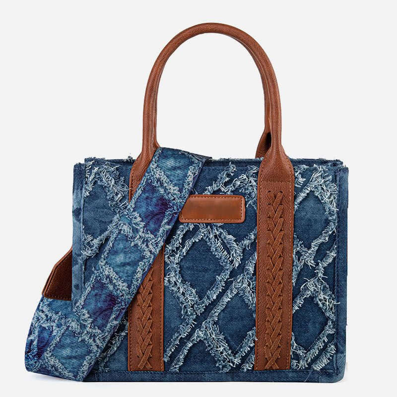 Böhmische Handtasche für Damen, breiter Riemen, vielseitig verwendbar, Umhängetasche