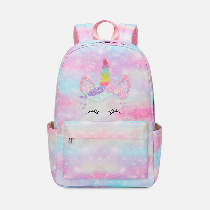 Einhorn-Schulrucksack für Mädchen, Kinder, Grundschule, Büchertasche, Lunchtasche-Set