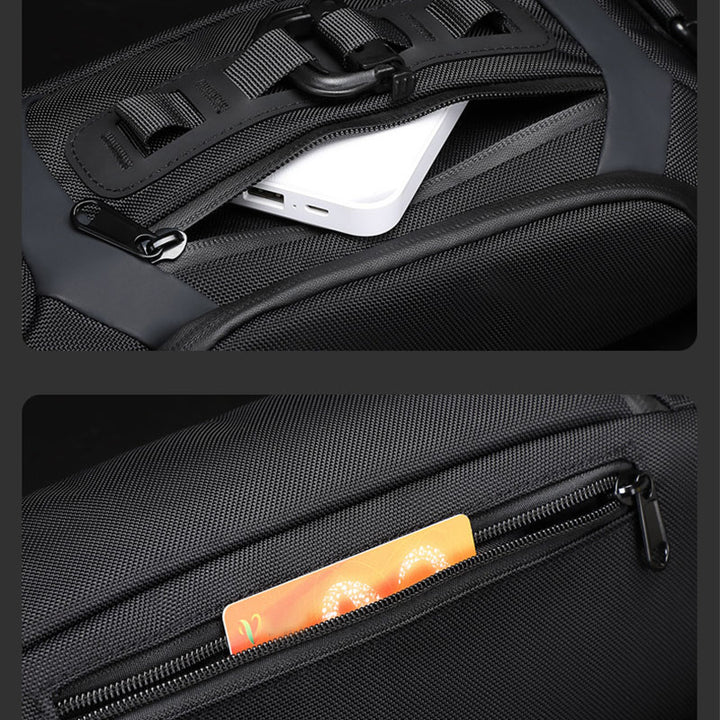 Multifunktionale Umhängetasche, Hüfttasche für Herren, Brusttasche mit mehreren Taschen