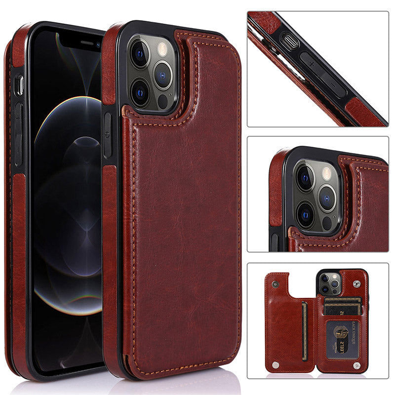 Kompatibel mit iPhone 13 Pro Max Wallet Case Doppelter Magnetverschluss mit Kartenhalter