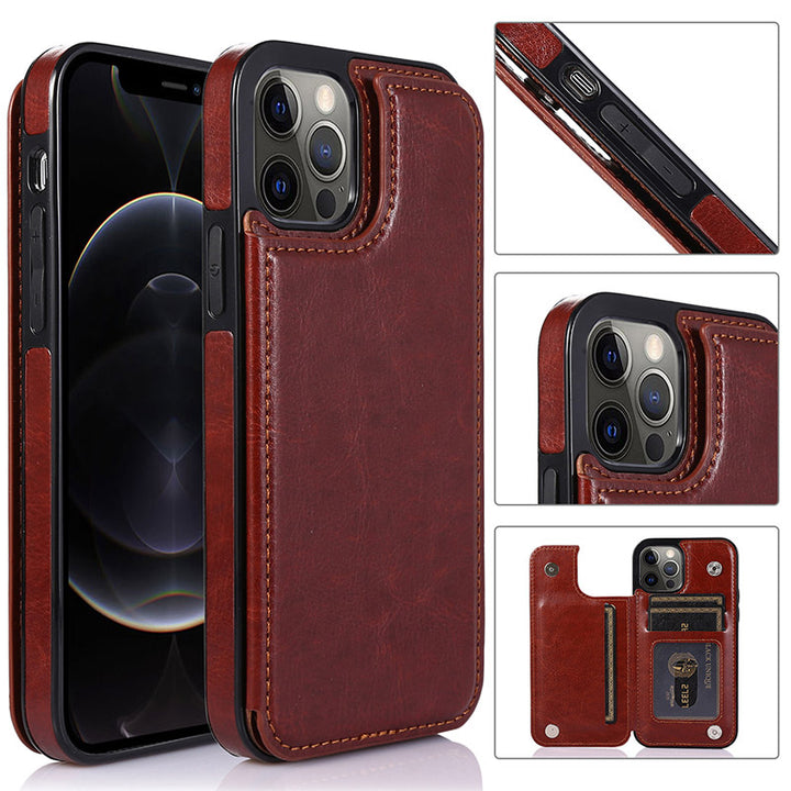 Kompatibel mit iPhone 13 Pro Max Wallet Case Doppelter Magnetverschluss mit Kartenhalter