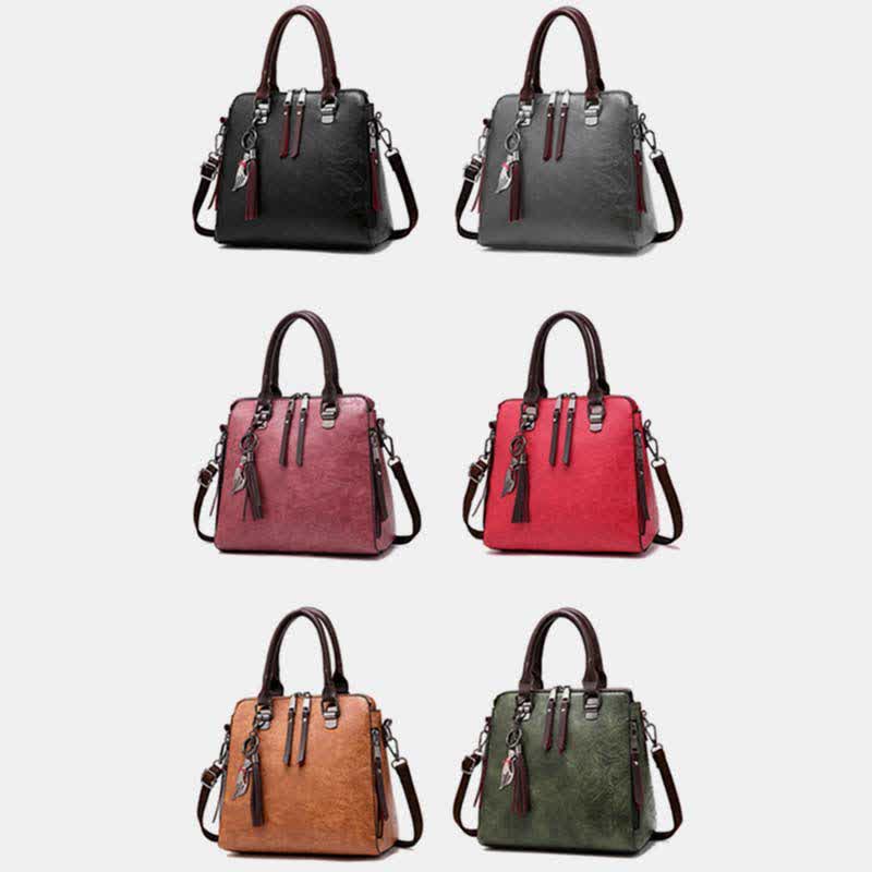 Handtaschen Geldbörsen für Frauen Vegan Leder Top-Griff Schultertasche mit Reißverschluss