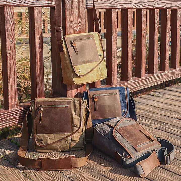 Herren Messenger Bags Canvas Umhängetasche Reise Arbeitstasche