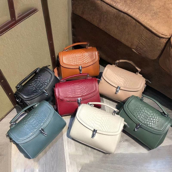 Minimalistische Umhängetasche für Damen, echtes Leder, kleine Schultertasche