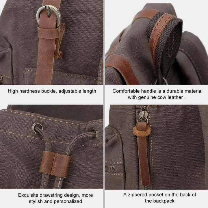 Großer Canvas-Rucksack im Vintage-Stil