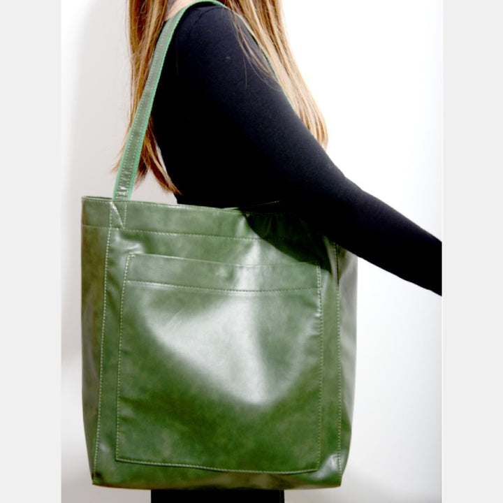 Extra große Tragetasche aus weichem PU-Leder für Damen