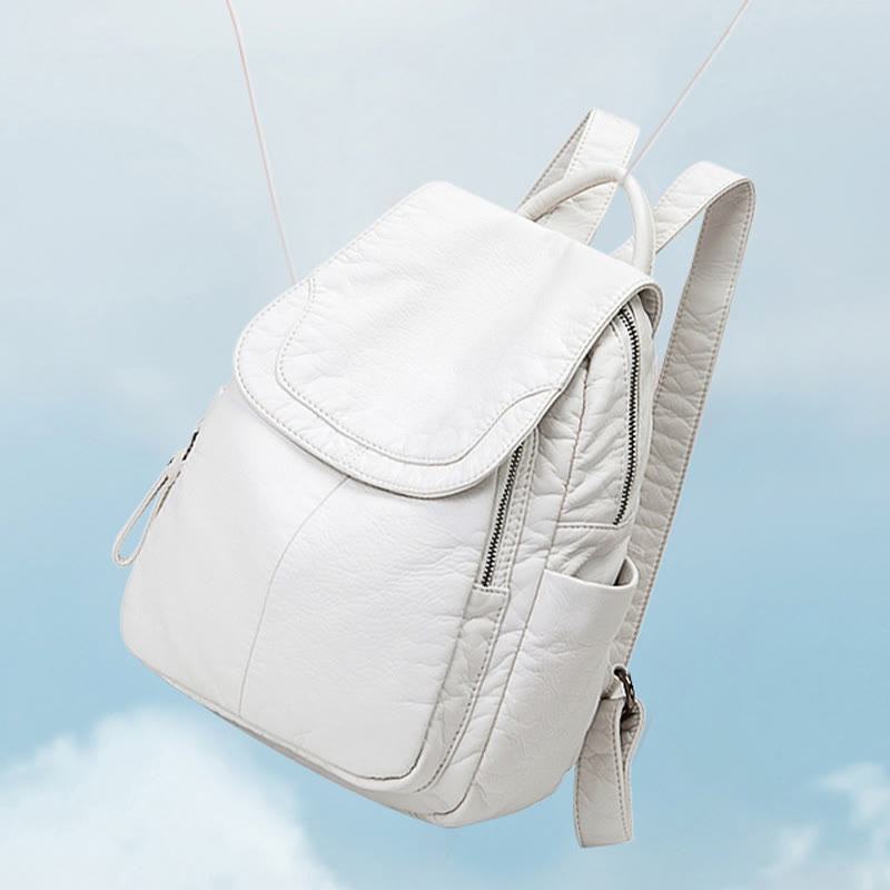 Rucksack für Damen, lässig, weiches Leder, große Kapazität, Reisetasche