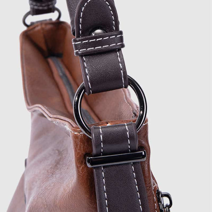 Retro-Handtasche für Damen, groß, Designer-Hobo-Tasche aus Leder