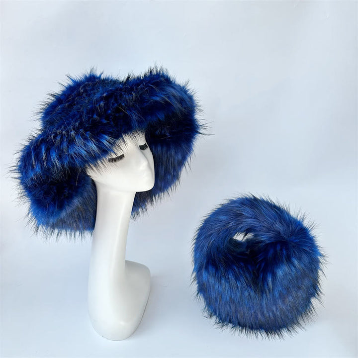 Kunstpelz weiche Huttasche Set für Frauen Winter Dating