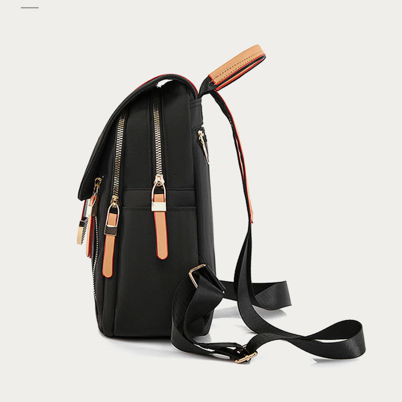 Nylon-Rucksack für Damen, einfarbig, Freizeittasche mit großer Kapazität
