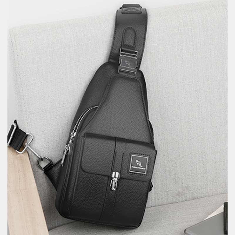 Herren Leder Schultertasche Mehrzweck Casual Bag Brusttasche Umhängetasche