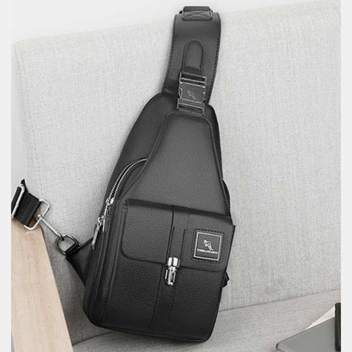 Herren Leder Schultertasche Mehrzweck Casual Bag Brusttasche Umhängetasche