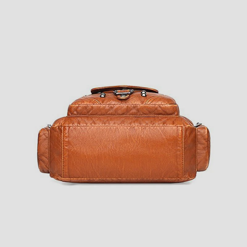 Tragetasche für Damen, Vintage, genietete Umhängetasche aus Leder mit mehreren Taschen