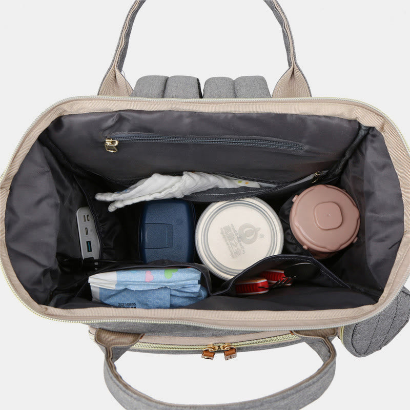 Multifunktionale Mama-Tasche mit Kinderbett, einfacher wasserdichter Oxford-Rucksack