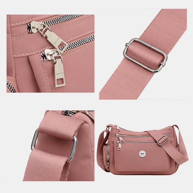 Umhängetasche mit mehreren Taschen für Damen, leicht, geräumig, Schultertasche