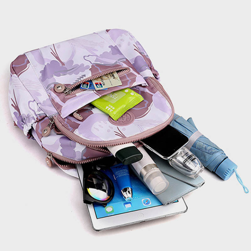 Damen Rucksack Handtasche Damen Wasserdicht Druck Bunter Rucksack Reise Tagesrucksäcke