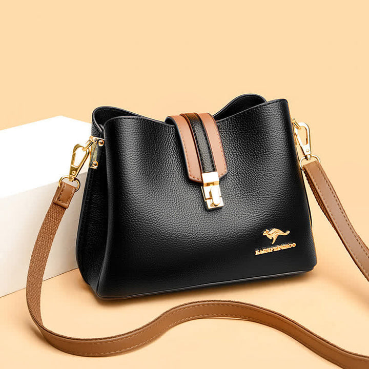 Umhängetasche für Damen, großzügige Schultertasche aus PU-Leder