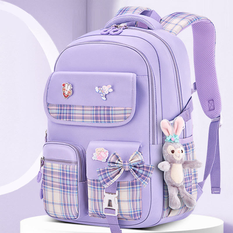 Rucksack für Mädchen, kräftiger Cartoon-Anhänger, leicht, große Kapazität