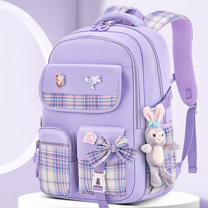 Rucksack für Mädchen, kräftiger Cartoon-Anhänger, leicht, große Kapazität