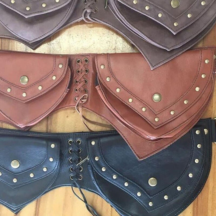 Gürteltasche für Damen, Vintage, Outdoor-Sport, genietete Gürteltasche