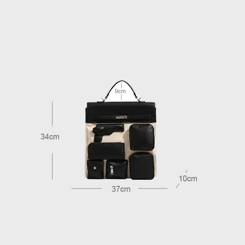 Rucksack für Damen, mehrere Taschen, tragbar, Freizeit, Tagesrucksack mit großer Kapazität