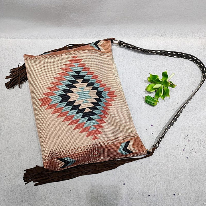 Damen-Einkaufstasche, modisch, böhmische Quaste, Umhängetasche, Vintage-Boho-Handtaschen