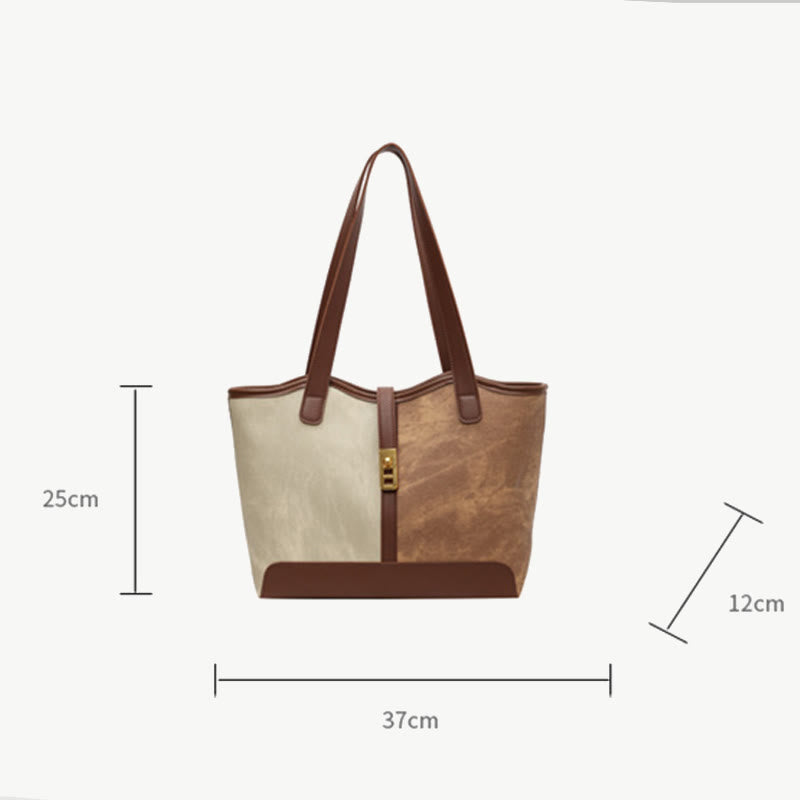 Elegante, farblich passende Tragetasche, große Schultertasche aus Leder für Damen