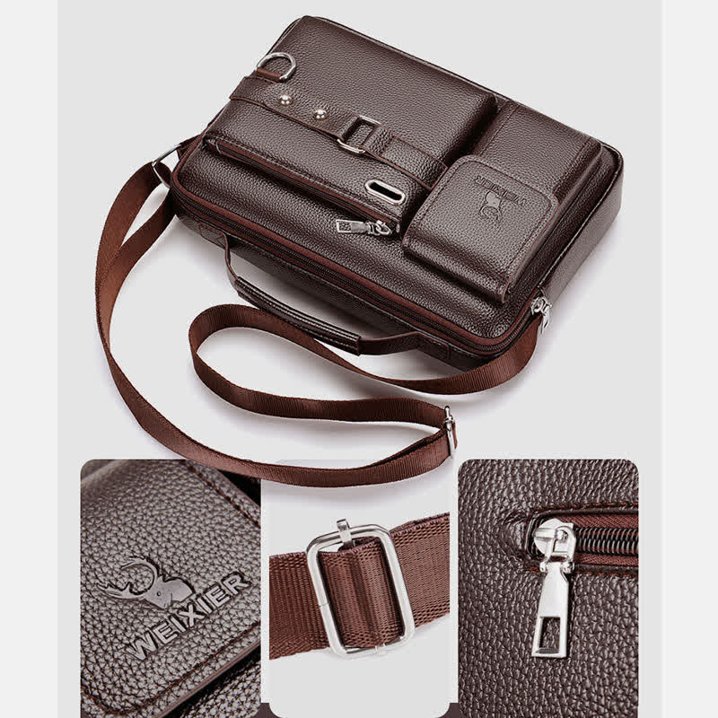 Retro Leder Satchel Messenger Bag für Männer Reise Umhängetasche