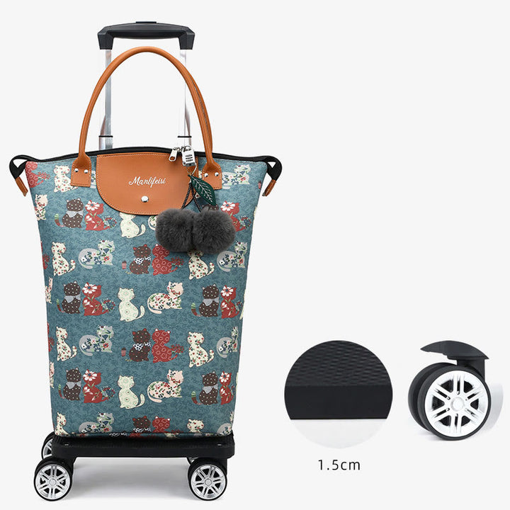 Multifunktionaler tragbarer Trolley für Frauen Abnehmbare Tragetasche mit Klapprad