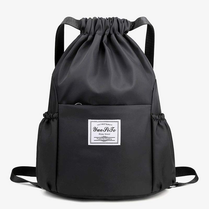 Wasserdichte String Bag Faltbarer Sport Gym Kordelzug Rucksack mit Seitentasche