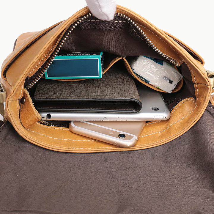 Minimalistische vertikale Umhängetasche für Herren, Clamshell, große Umhängetasche