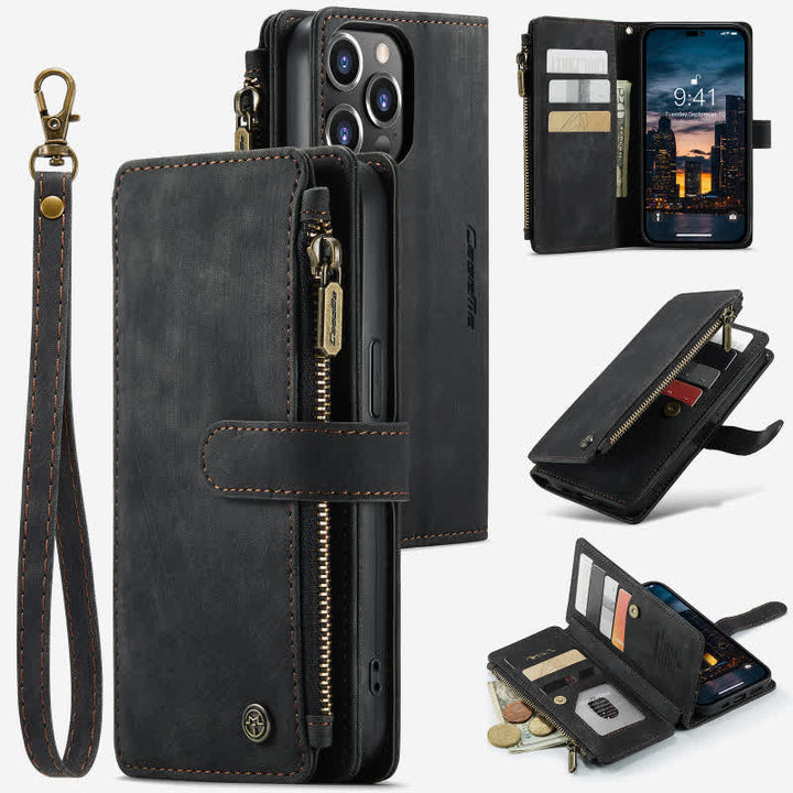 Retro-Handytasche aus Leder für iPhone und Samsung mit Münzfach