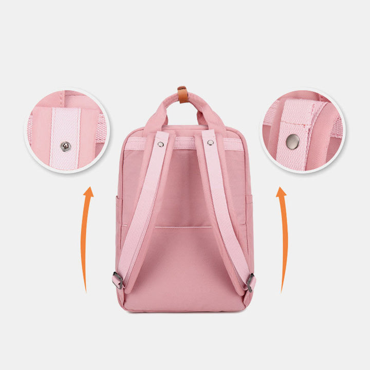 Modischer Patchwork-Rucksack mit Farbblockdesign und mehreren Taschen