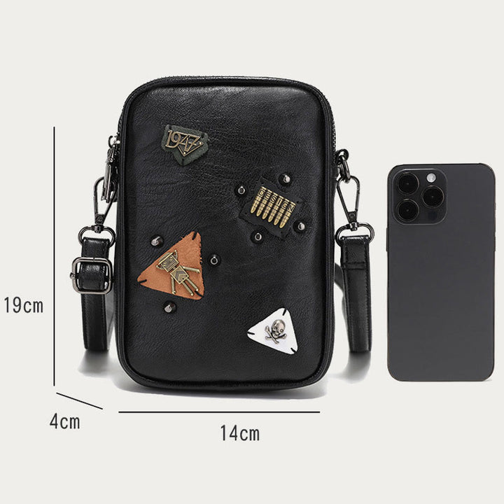 Mini-Telefontasche für Männer im Freien, Umhängetasche aus Leder