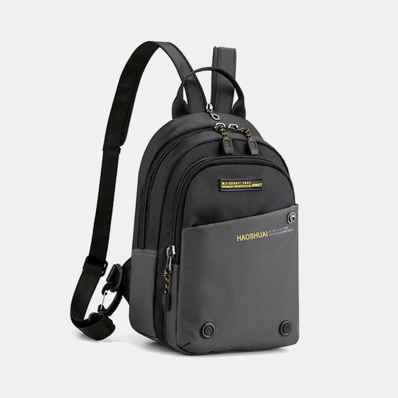 Schultertasche für Herren, lässig, wasserdicht, verstellbare Reißverschlussgurte, Rucksack