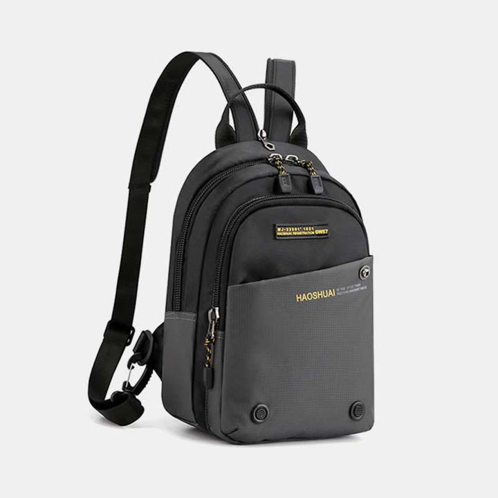 Schultertasche für Herren, lässig, wasserdicht, verstellbare Reißverschlussgurte, Rucksack