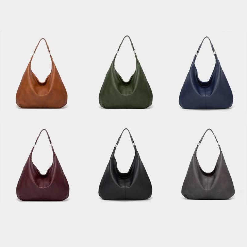 Große Hobo-Tasche aus weichem Leder, Handtasche, Tragetasche für den Alltag für Damen