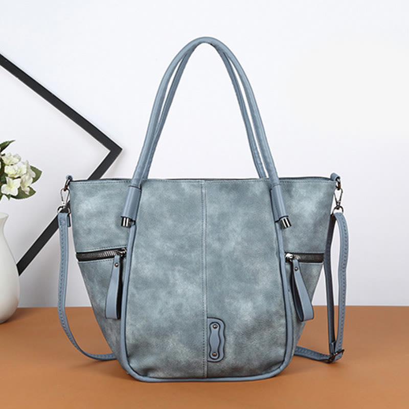 Tragetasche für Damen, Vintage, große Kapazität, Handtasche aus PU-Leder