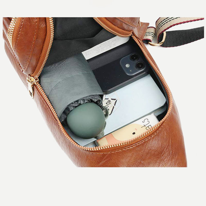Sling Crossbody Rucksack Weiche Leder Schultertasche mit verstellbarem Riemen